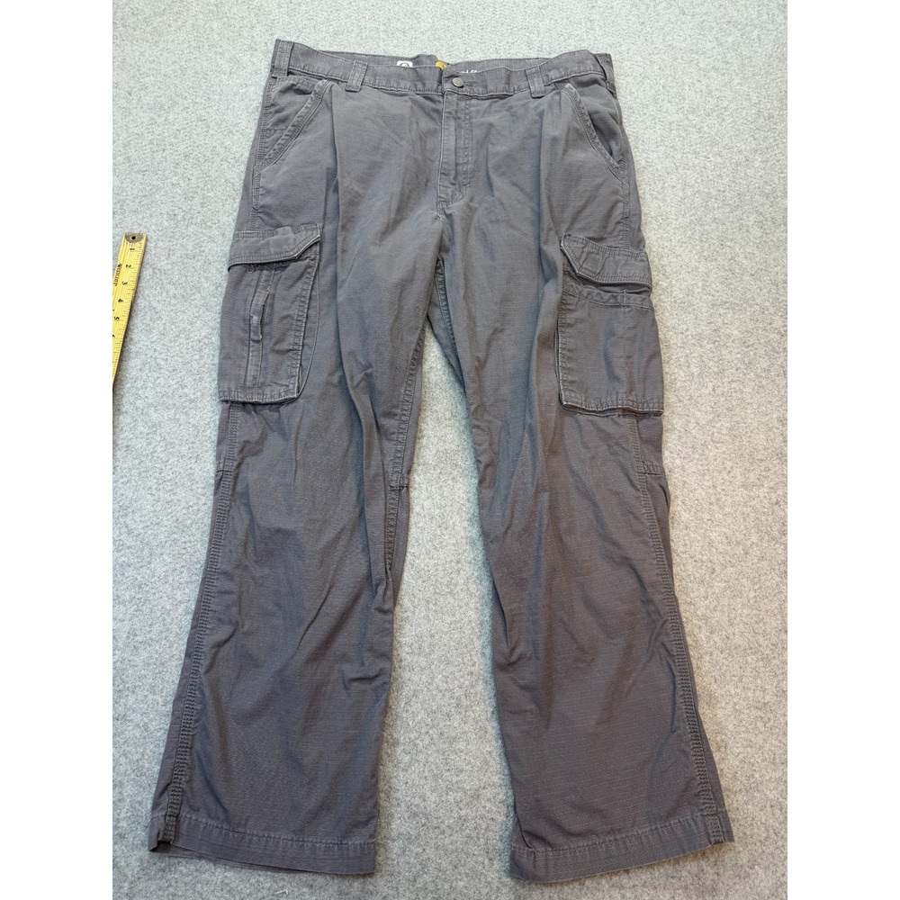 Carhartt Men Cargo Pants 38x29 Relaxed Fit Gray Force Ripstop Workwear